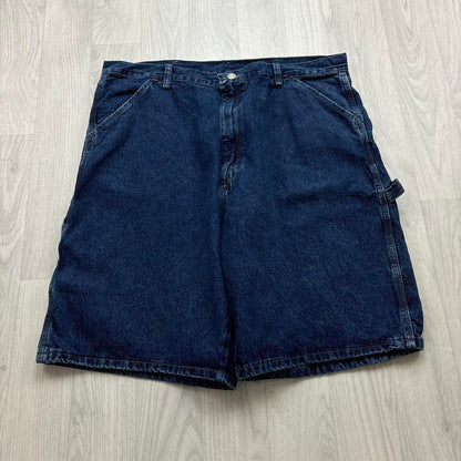VINTAGE 00s WRANGLER BAGGY LOOSE CARPENTER JORTS NAVY