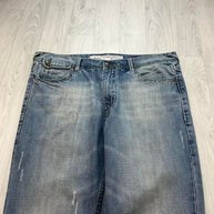 VINTAGE Y2K AKOO BAGGY EMBROIDERED JEANS BLUE