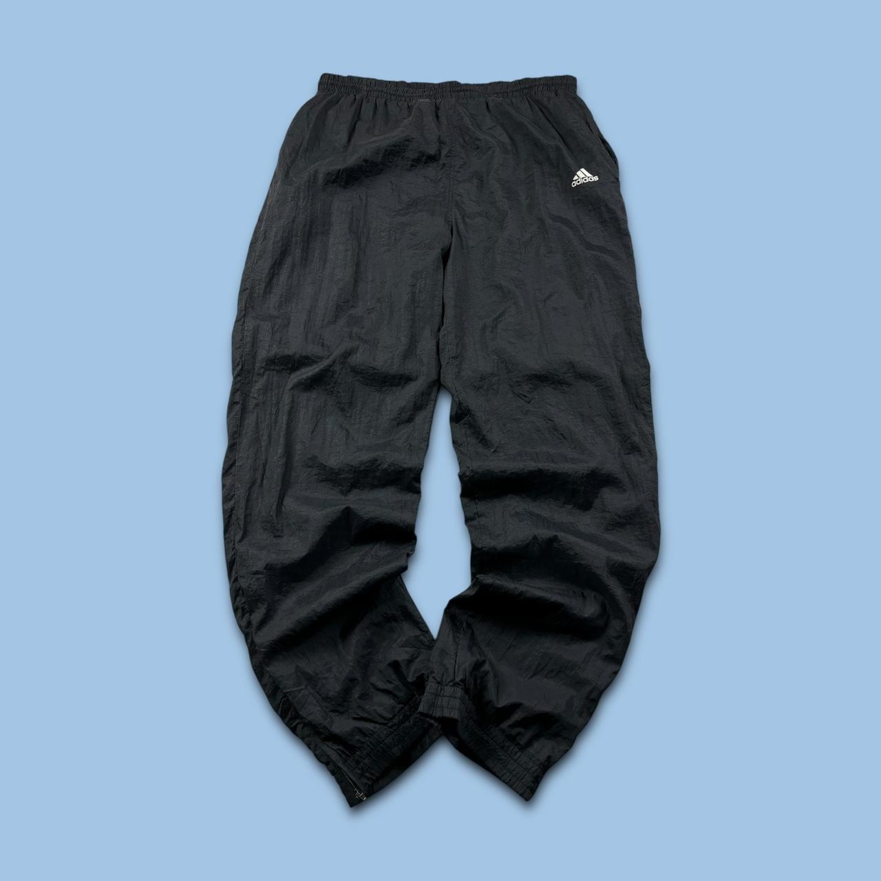 VINTAGE 90s ADIDAS BAGGY TRACKSUIT BOTTOMS BLACK