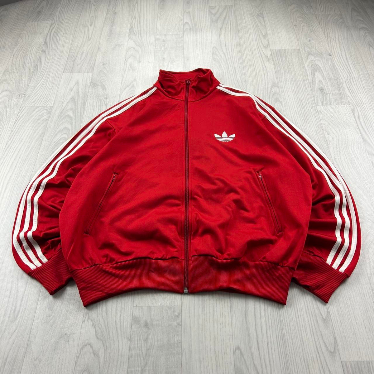 VINTAGE Y2K ADIDAS FIREBIRD ZIP UP TRACK JACKET RED