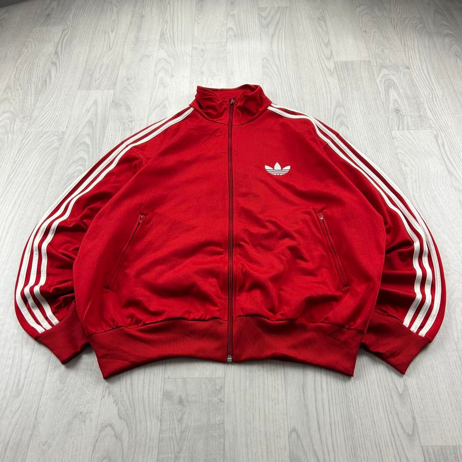 VINTAGE Y2K ADIDAS FIREBIRD ZIP UP TRACK JACKET RED