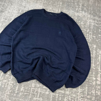VINTAGE Y2K IZOD LIGHT KNITTED JUMPER NAVY