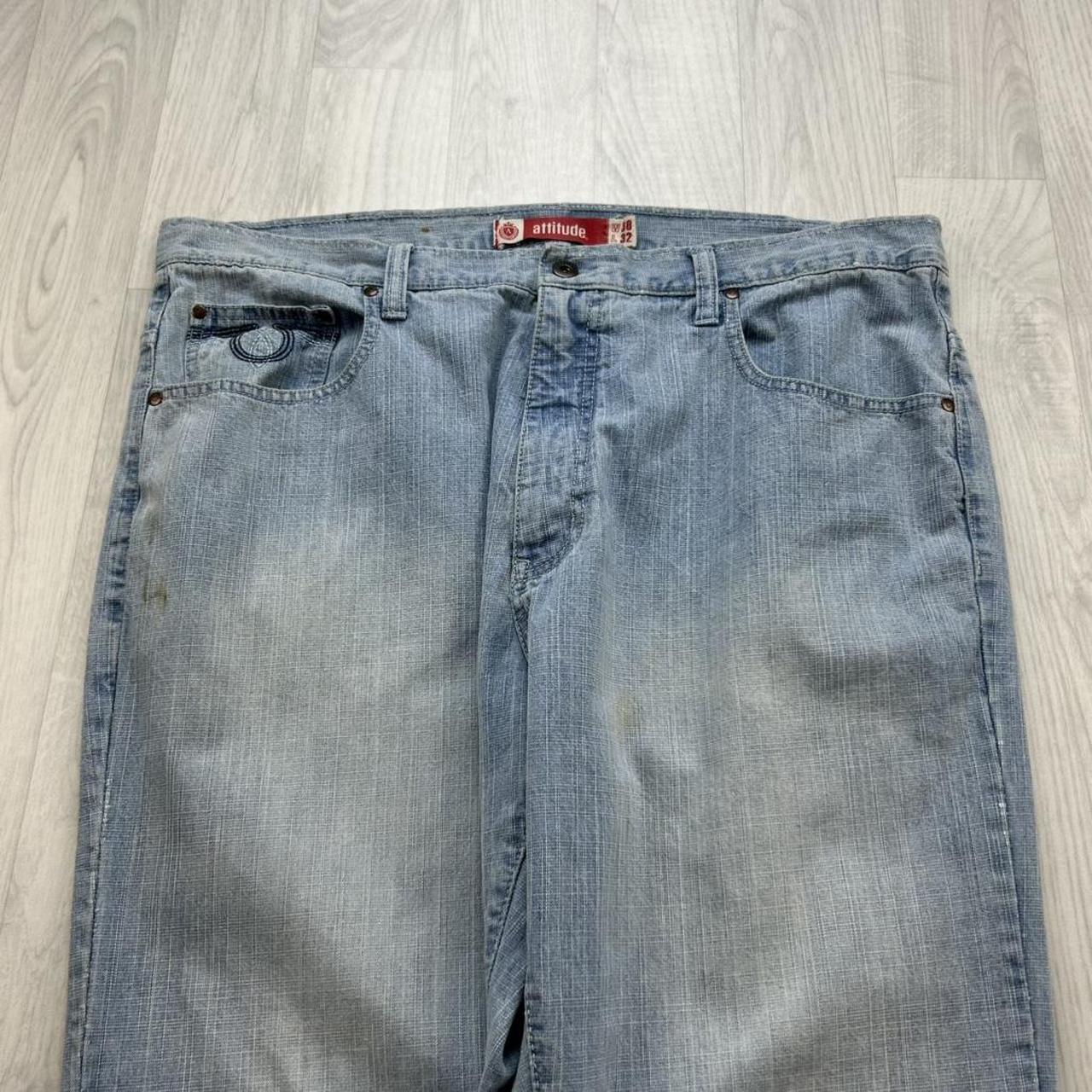 VINTAGE Y2K EMBROIDERED BAGGY JEANS BLUE