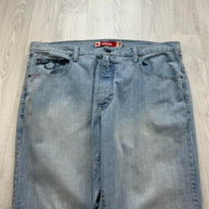 VINTAGE Y2K EMBROIDERED BAGGY JEANS BLUE