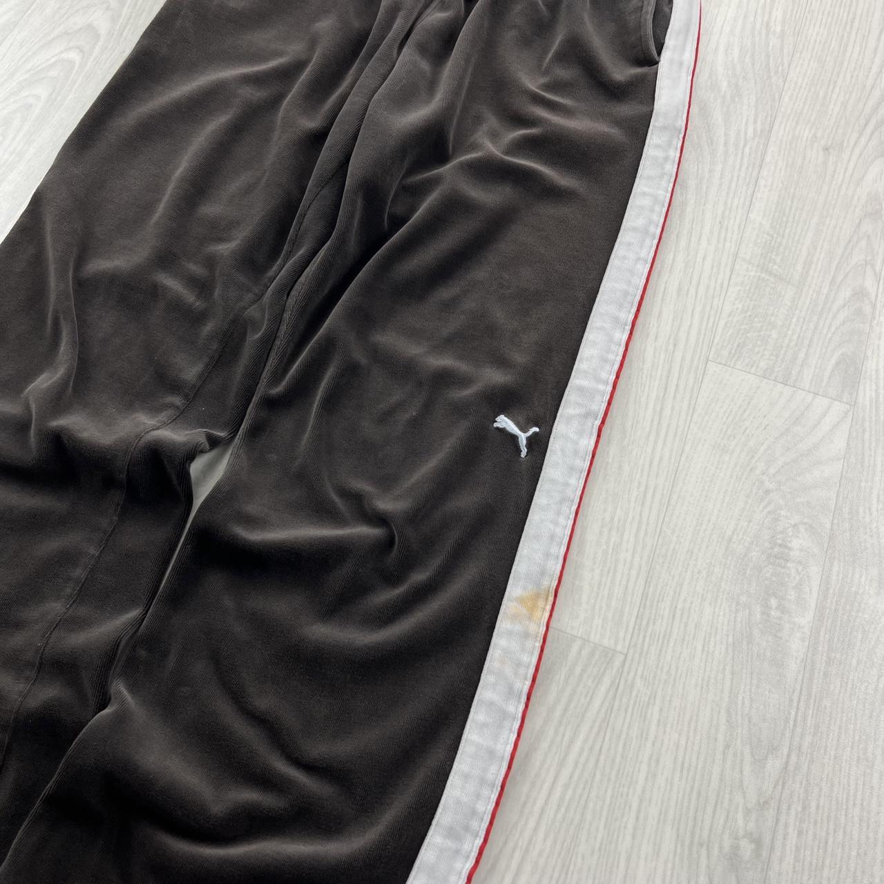 VINTAGE Y2K PUMA LOW RISE VELOUR TRACKSUIT BOTTOMS BROWN