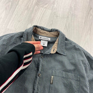 VINTAGE 00s COLUMBIA CHECKERED CROPPED LONG SLEEVE BUTTON UP SHIRT