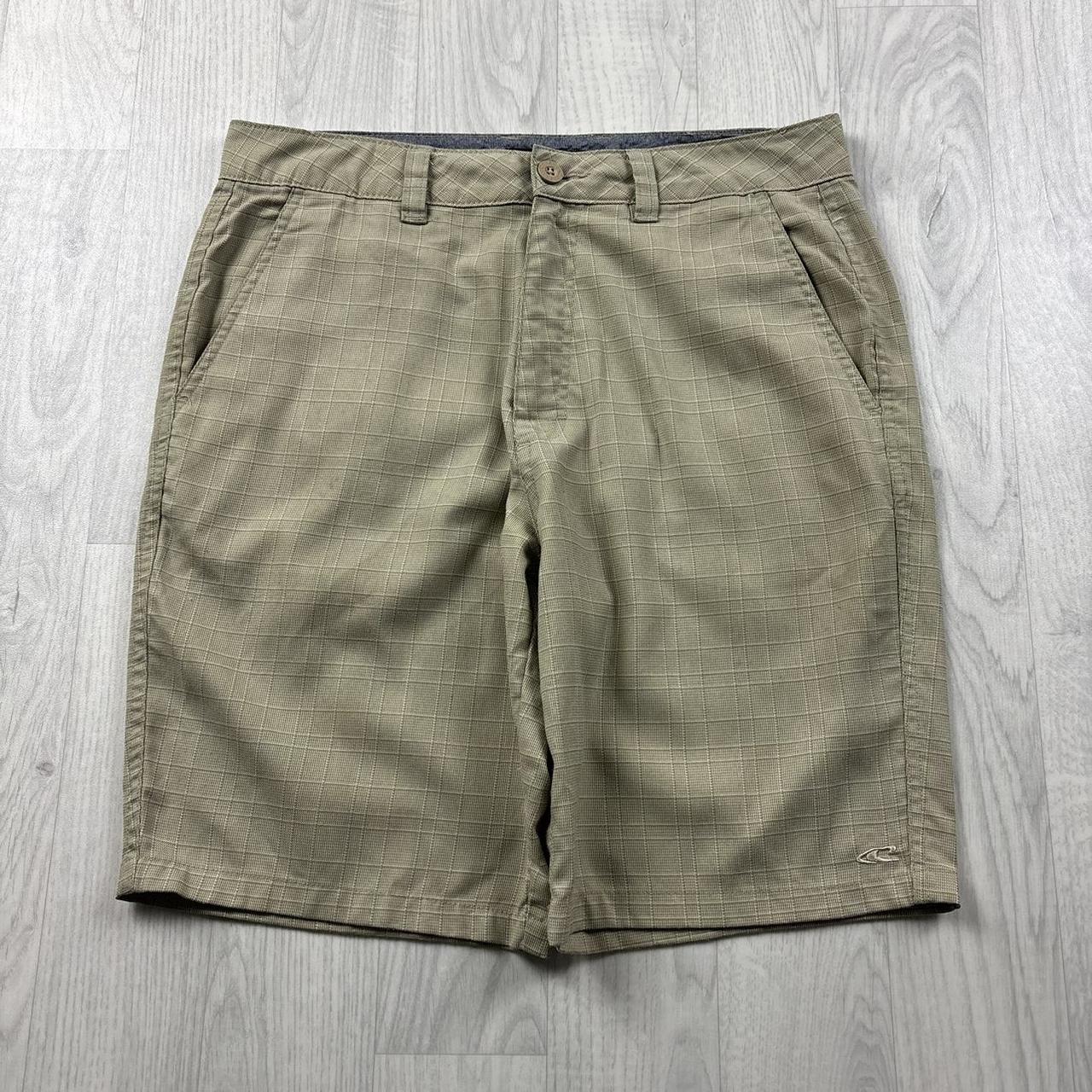 VINTAGE Y2K ONEILL BAGGY PLAID BOARD SURF SHORTS CREAM
