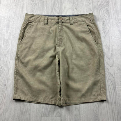 VINTAGE Y2K ONEILL BAGGY PLAID BOARD SURF SHORTS CREAM