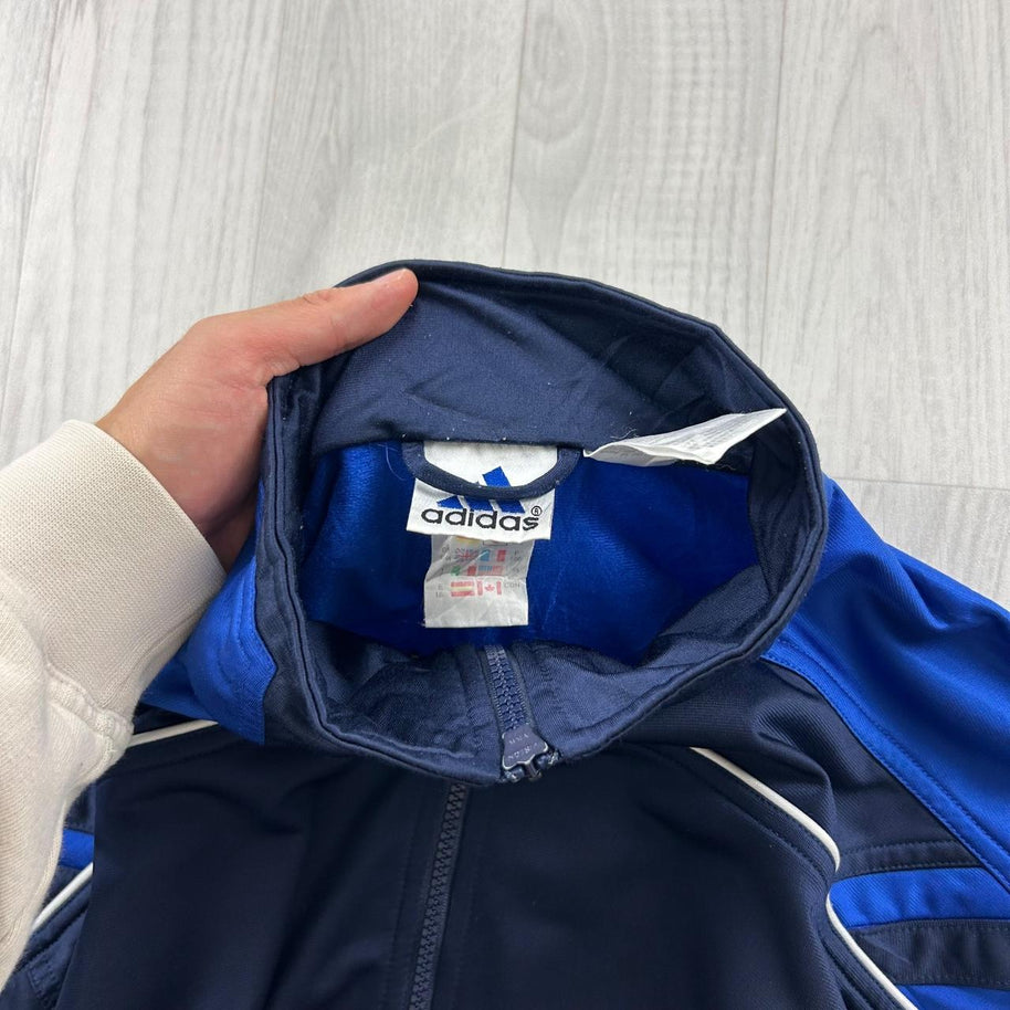 VINTAGE 90s ADIDAS ZIP UP TRACK JACKET NAVY / BLUE