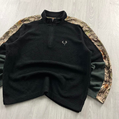 VINTAGE REALTREE ZIP UP FLEECE CAMO BLACK GREEN