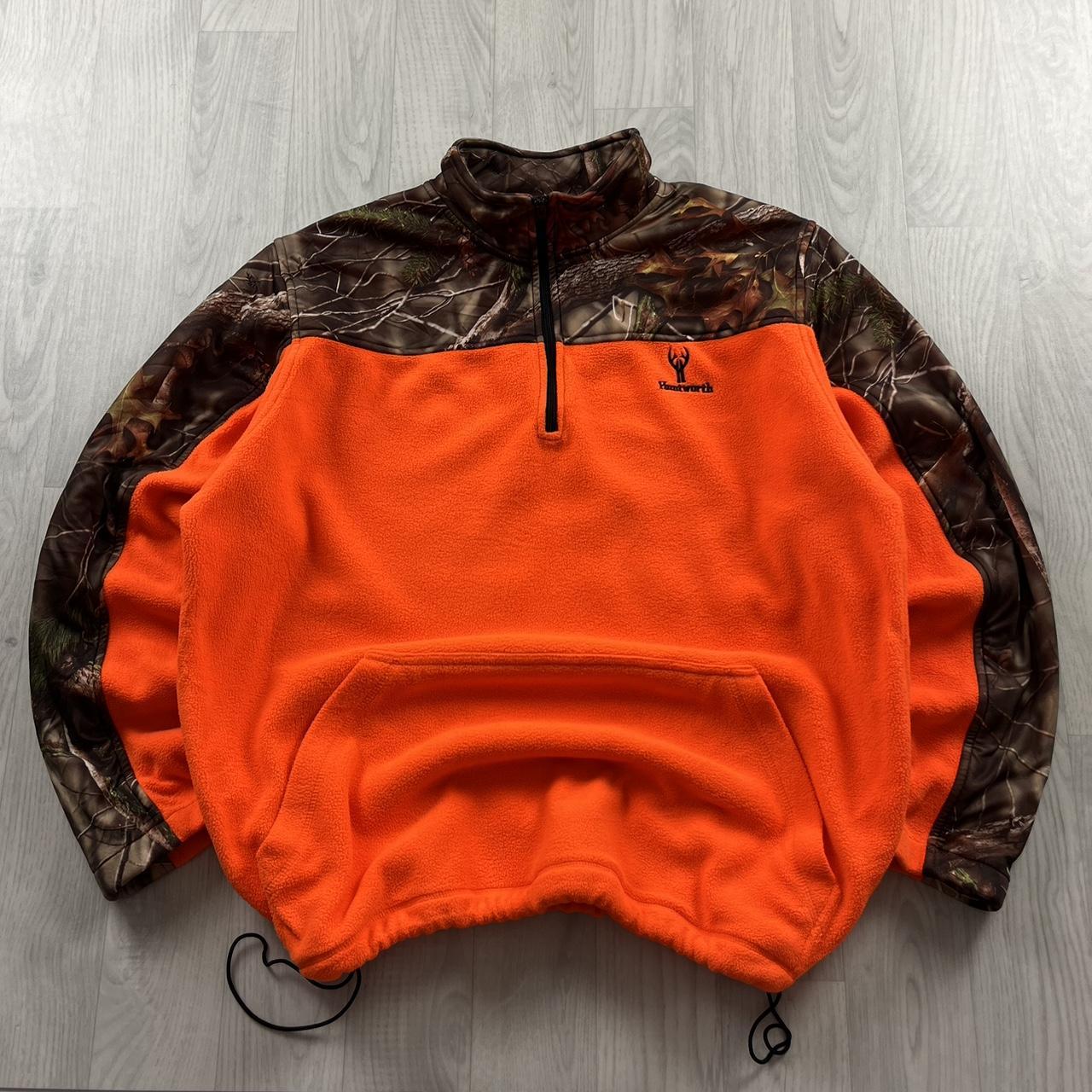 VINTAGE REALTREE QUARTER ZIP FLEECE CAMO ORANGE