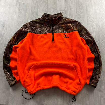 VINTAGE REALTREE QUARTER ZIP FLEECE CAMO ORANGE