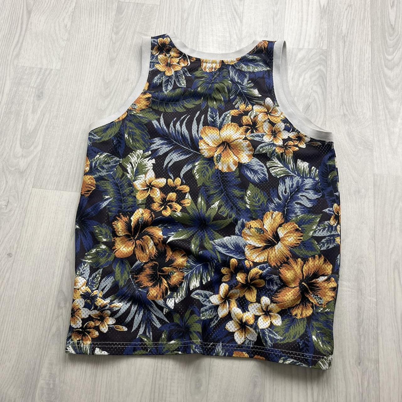 STUSSY FLORAL TANK TOP HAWAII BASKETBALL MESH JERSEY