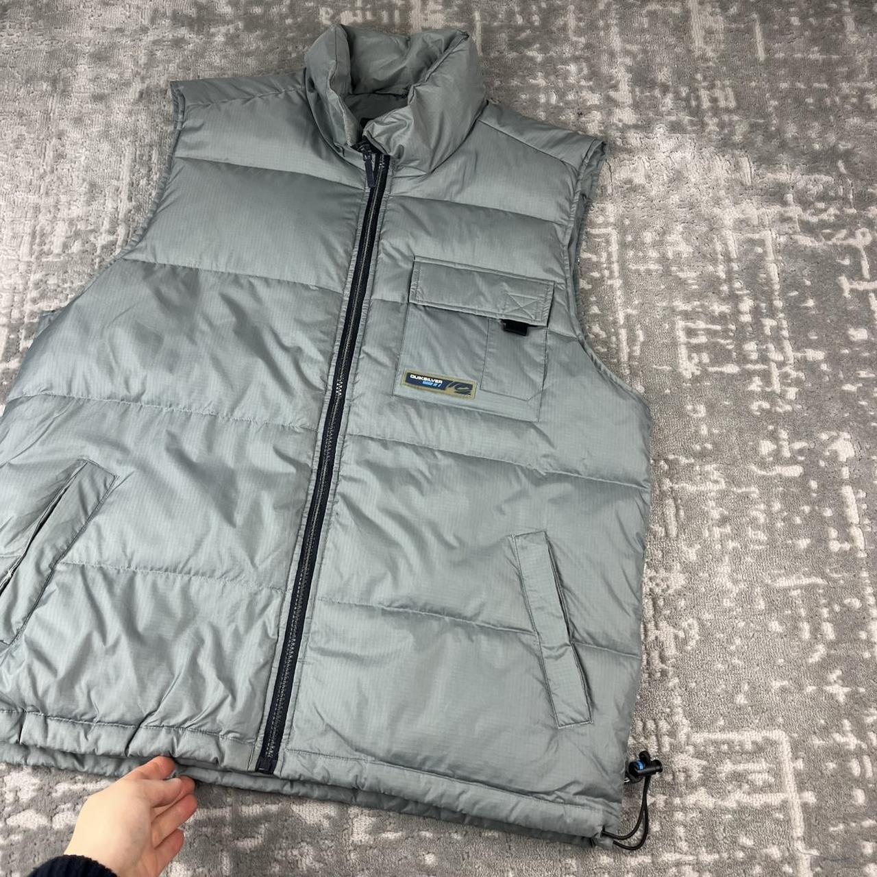 VINTAGE Y2K QUIKSILVER PADDED GILET JACKET GREY