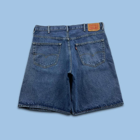 VINTAGE LEVIS 550 BAGGY LOOSE SKATER JORTS NAVY BLUE (38w)
