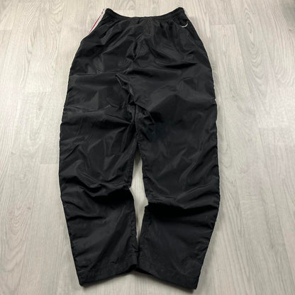 VINTAGE 90s NIKE STRIPE BAGGY TRACKSUIT BOTTOMS BLACK