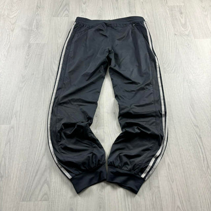 VINTAGE Y2K ADIDAS LOW RISE BAGGY TRACKSUIT BOTTOMS BLACK / GREY