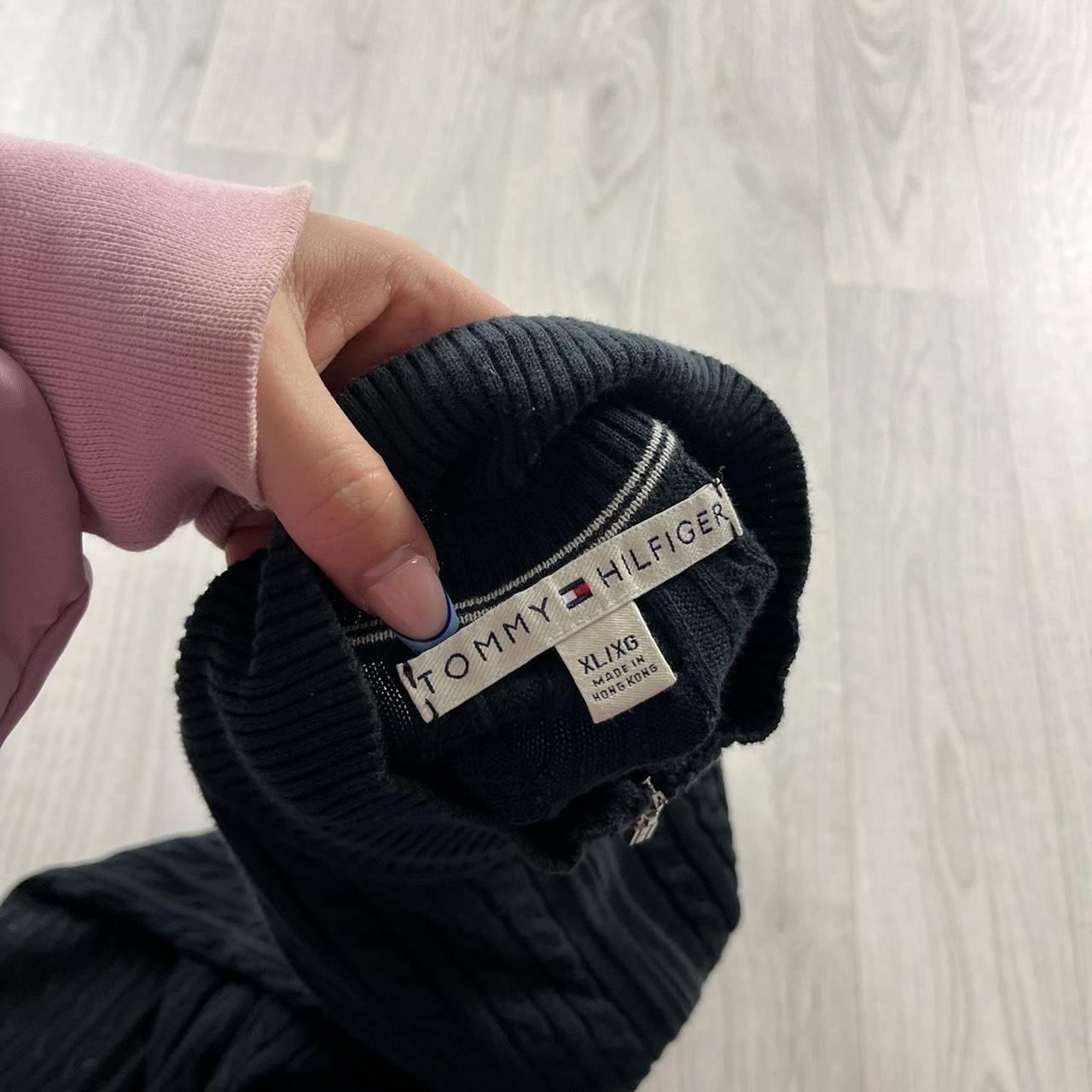 VINTAGE Y2K TOMMY HILFIGER CABLE ZIP KNITTED JUMPER NAVY