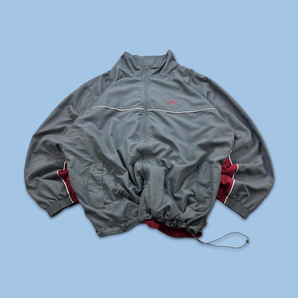 VINTAGE Y2K REEBOK TECHNICAL WINDBREAKER JACKET GREY