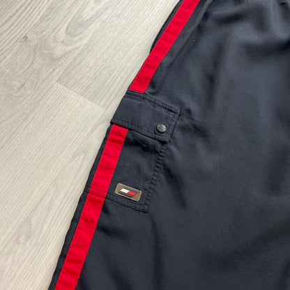 VINTAGE Y2K TOMMY HILFIGER BAGGY CARGO TRACKSUIT BOTTOMS NAVY