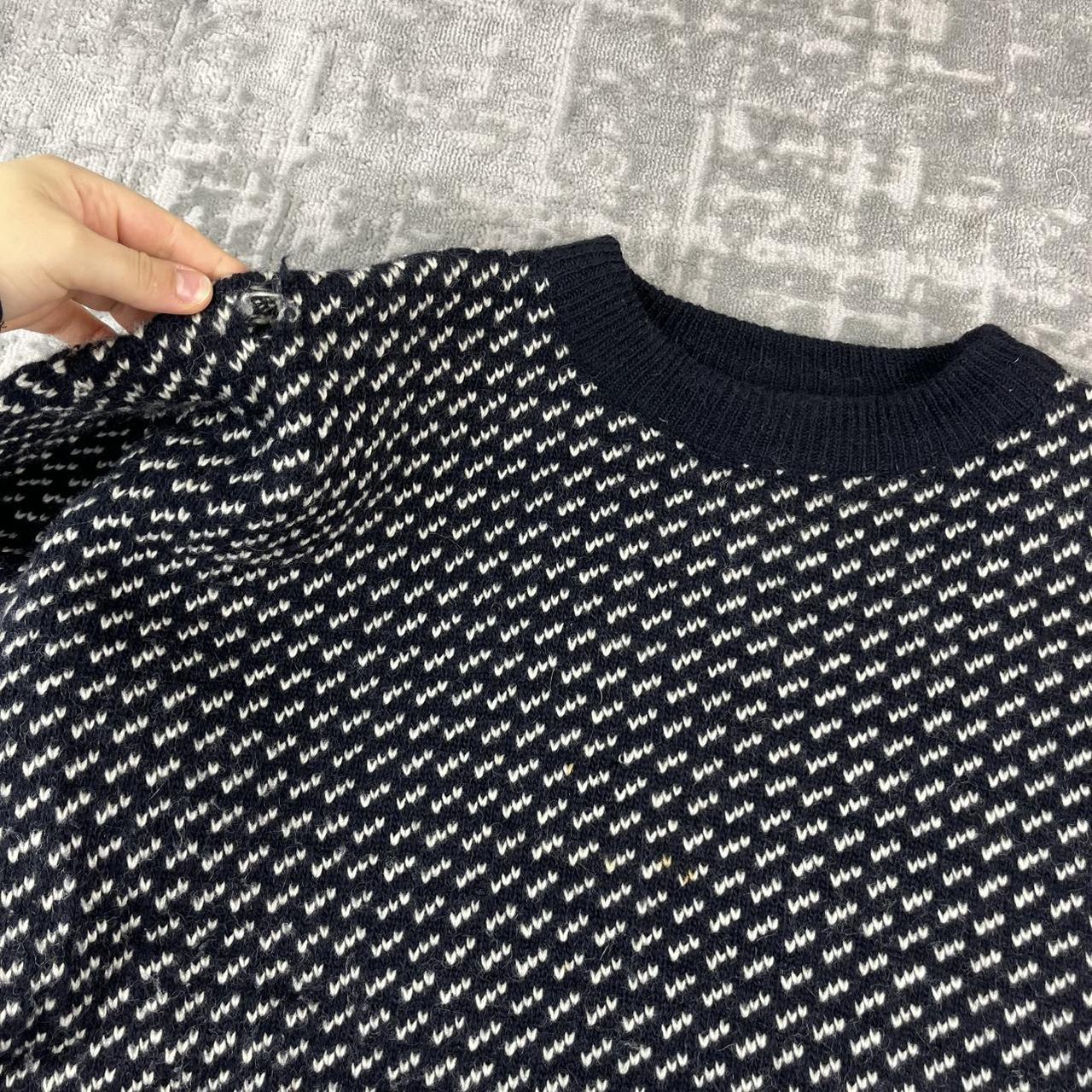 VINTAGE Y2K L L BEAN CHUNKY PATTERN ESSENTIAL KNITTED WOOL JUMPER NAVY