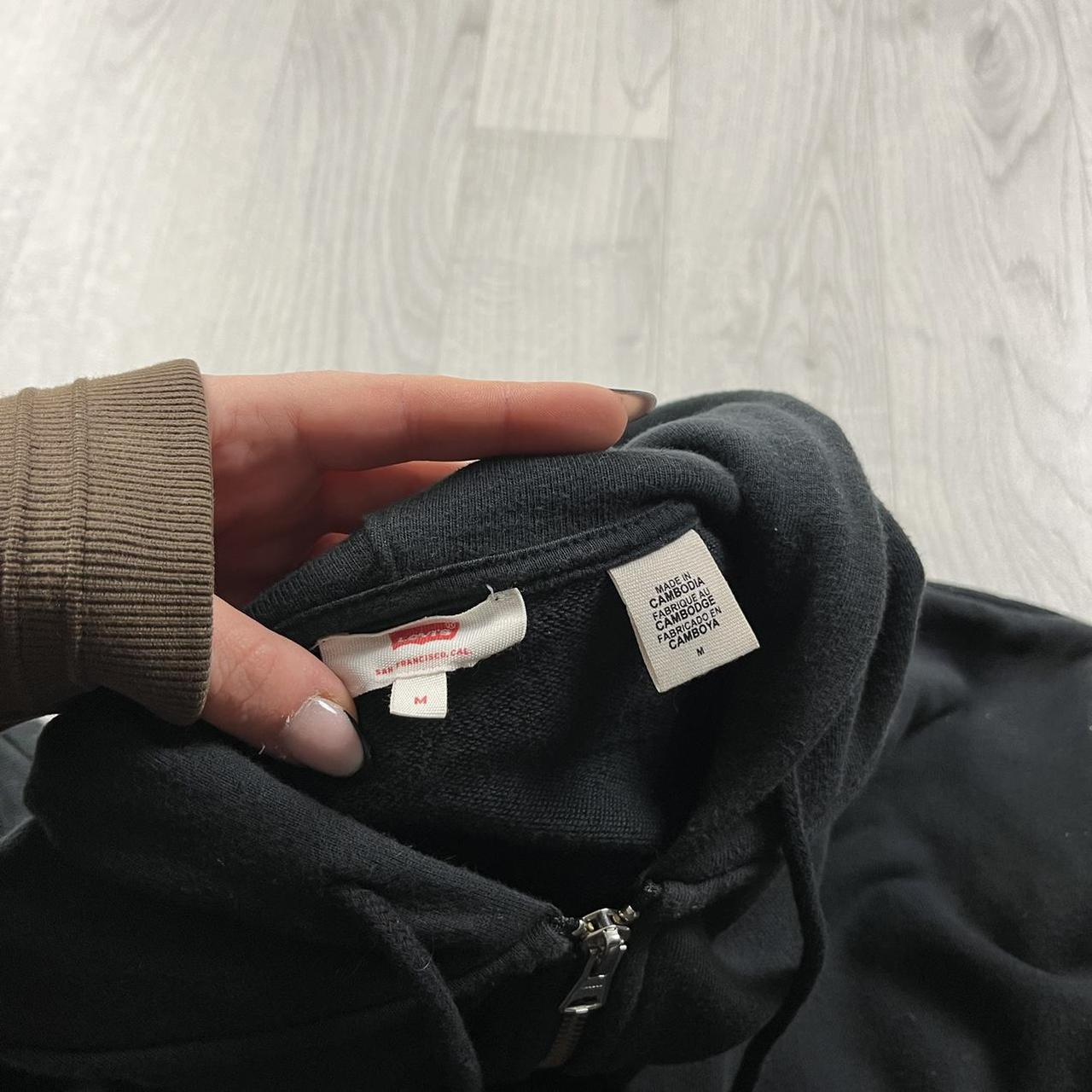 VINTAGE Y2K LEVIS ZIP CROPPED HOODIE BLACK