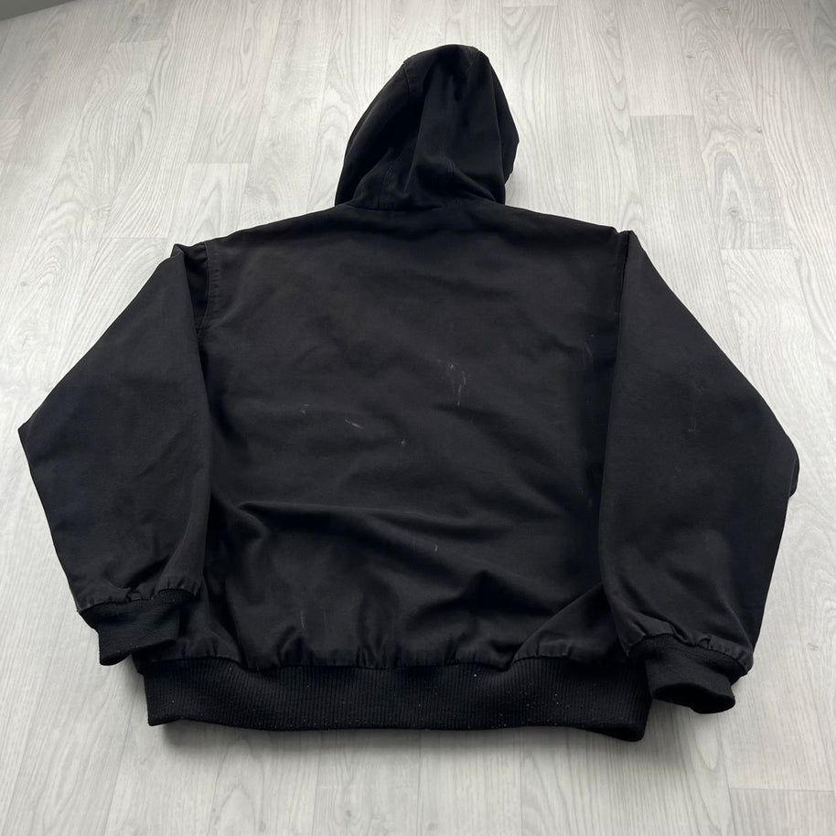 VINTAGE Y2K JEEP WORKWEAR HOODED BOMBER JACKET BLACK