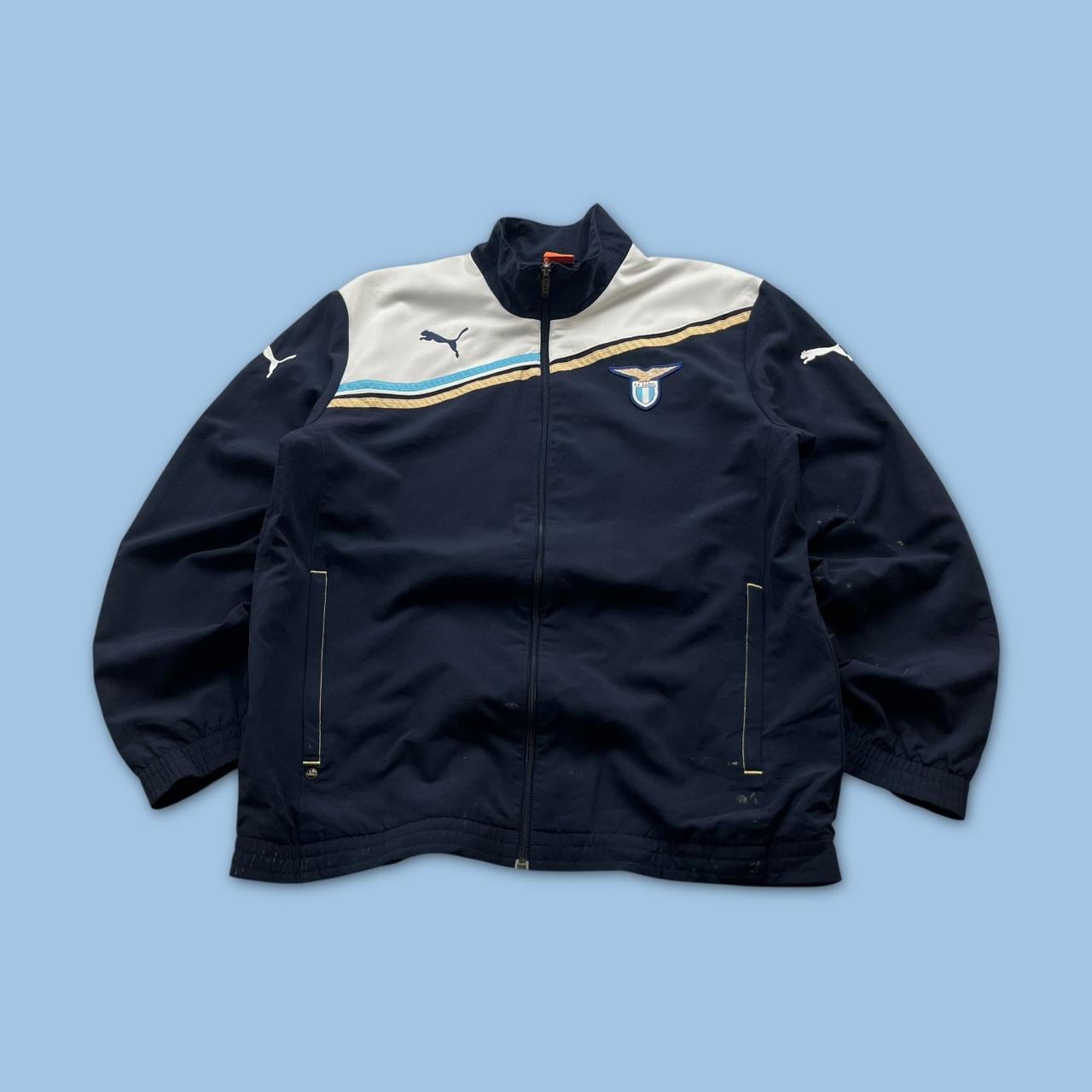 VINTAGE Y2K PUMA LAZIO WINDBREAKER TRACK JACKET NAVY