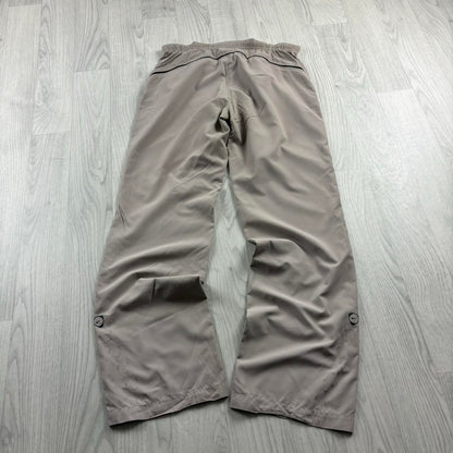 VINTAGE Y2K NIKE LOW RISE BAGGY TRACKSUIT BOTTOMS BEIGE