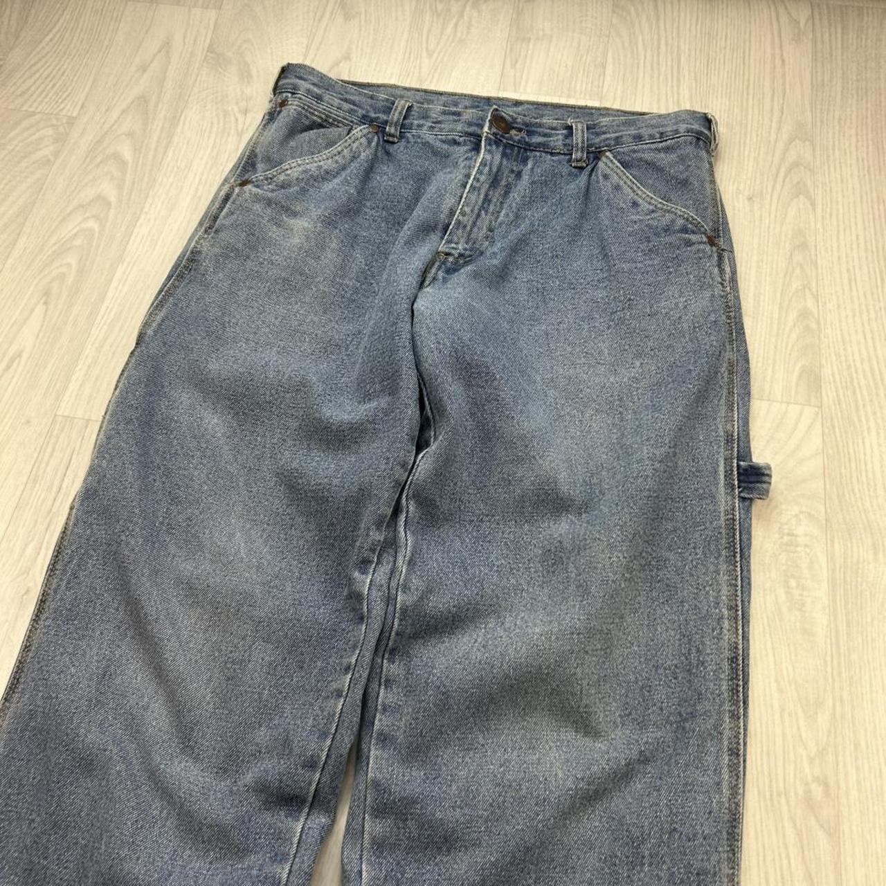 VINTAGE Y2K CROSSFIRE FLEECE LINED CARPENTER JEANS BLUE