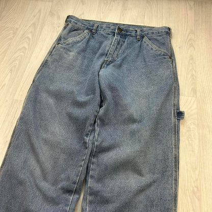 VINTAGE Y2K CROSSFIRE FLEECE LINED CARPENTER JEANS BLUE