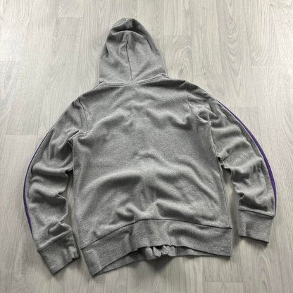 VINTAGE Y2K ADIDAS STRIPE ZIP HOODIE GREY PURPLE