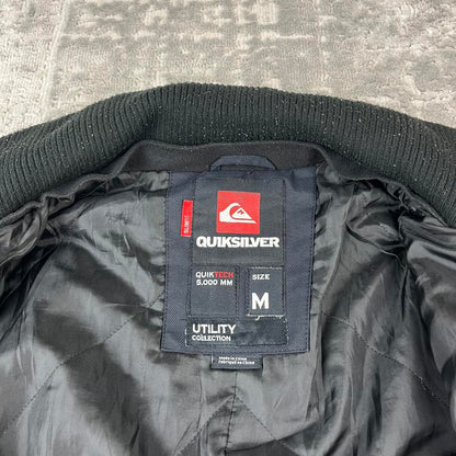 VINTAGE 00s QUIKSILVER UTILITY BOMBER JACKET BLACK
