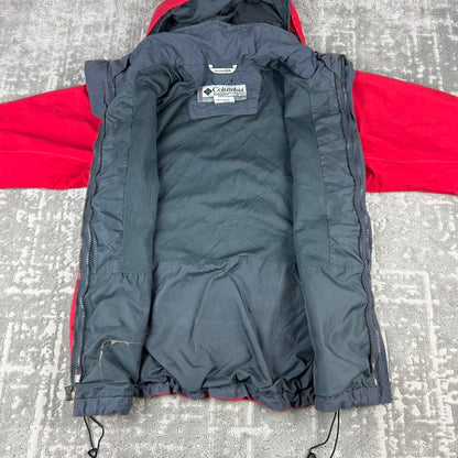 VINTAGE 00s COLUMBIA TECHNICAL HOODED UTILITY JACKET RED