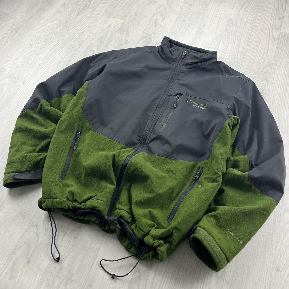 VINTAGE Y2K COLUMBIA TECHNICAL FLEECE JACKET GREY GREEN