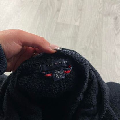 VINTAGE Y2K TOMMY HILFIGER ZIP FLEECE HOODIE BLACK