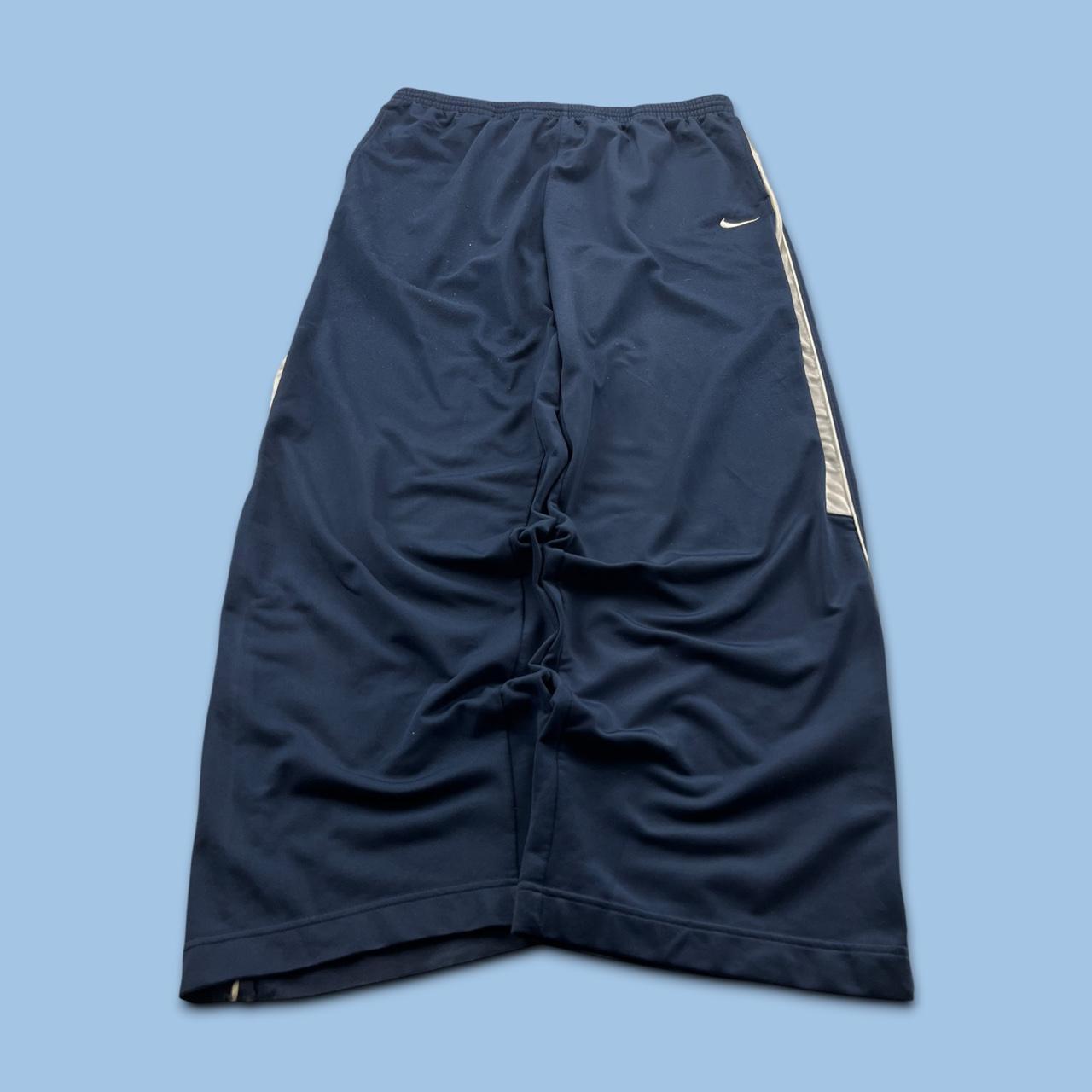 VINTAGE Y2K NIKE BASKETBALL BAGGY TRACKSUIT BOTTOMS NAVY