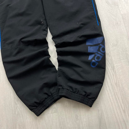 VINTAGE Y2K ADIDAS SIDE STRIPE BAGGY TRACKSUIT BOTTOMS BLACK