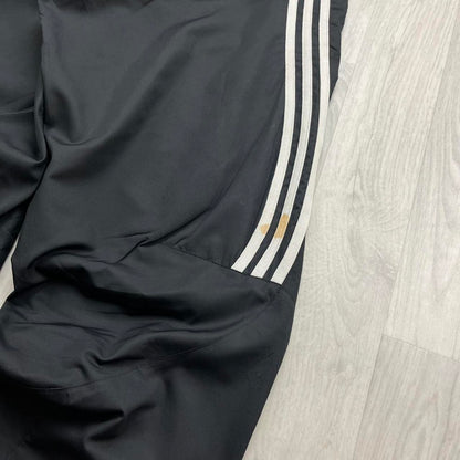 VINTAGE Y2K ADIDAS SIDE STRIPE BAGGY TRACKSUIT BOTTOMS BLACK
