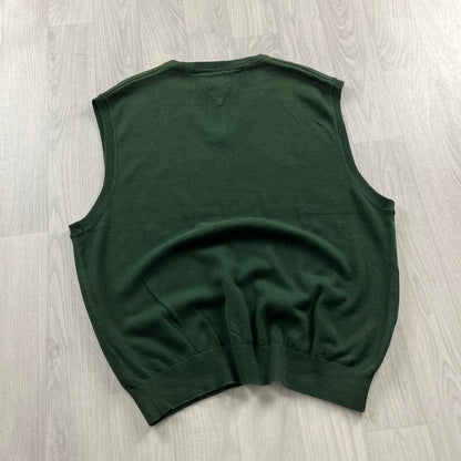 VINTAGE Y2K TOMMY HILFIGER CHUNKY SWEATER VEST GREEN