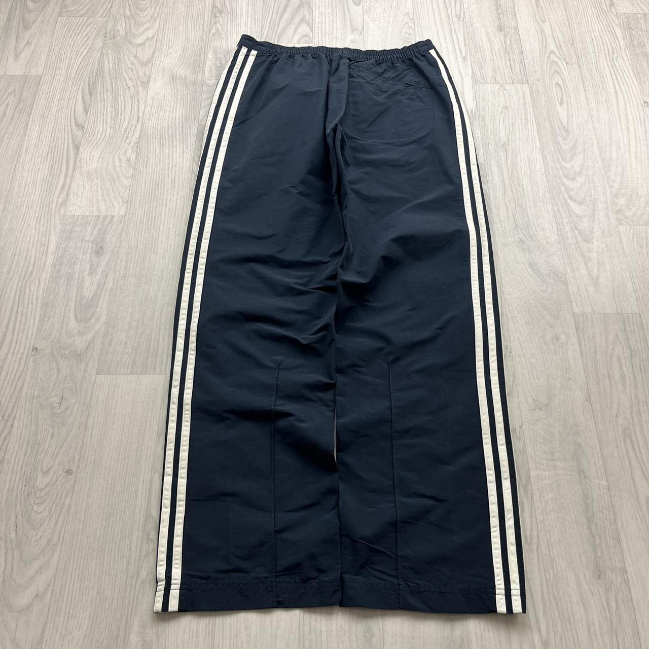 VINTAGE Y2K ADIDAS LOW RISE BAGGY TRACKSUIT BOTTOMS NAVY