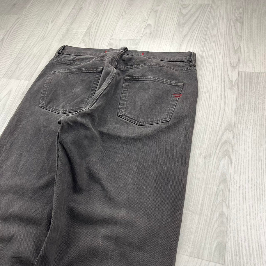 VINTAGE Y2K DIESEL STRAIGHT LEG BAGGY JEANS CHARCOAL GREY
