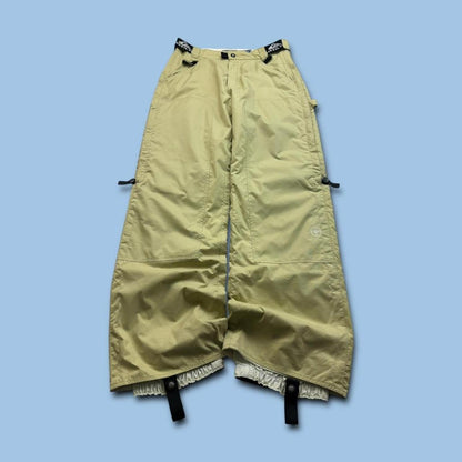 VINTAGE Y2K QUIKSILVER BAGGY SKI PANTS SALOPETTES BEIGE