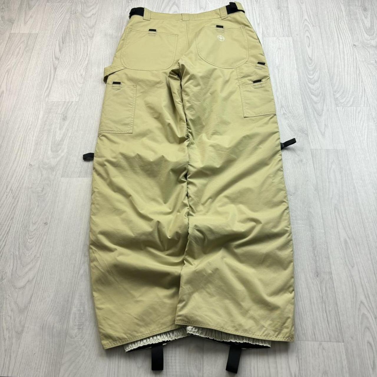 VINTAGE Y2K QUIKSILVER BAGGY SKI PANTS SALOPETTES BEIGE
