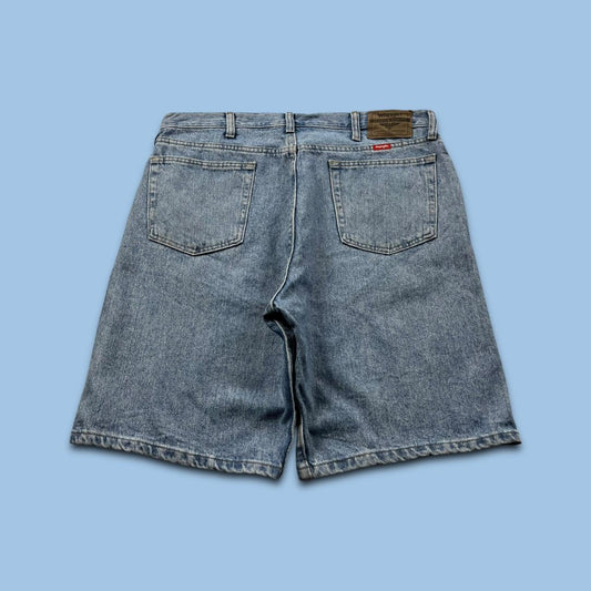 VINTAGE 00s WRANGLER BAGGY LOOSE CARPENTER JORTS BLUE