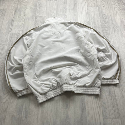 VINTAGE 90s ADIDAS BOXY WINDBREAKER TRACKSUIT JACKET WHITE