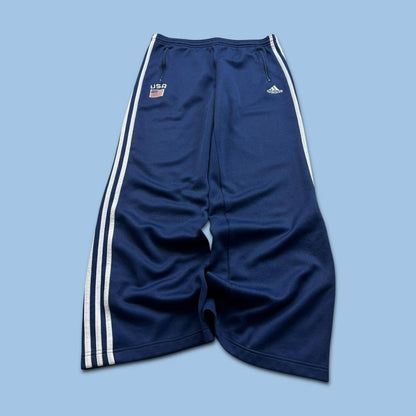 VINTAGE Y2K ADIDAS LOW RISE BAGGY TRACKSUIT BOTTOMS NAVY
