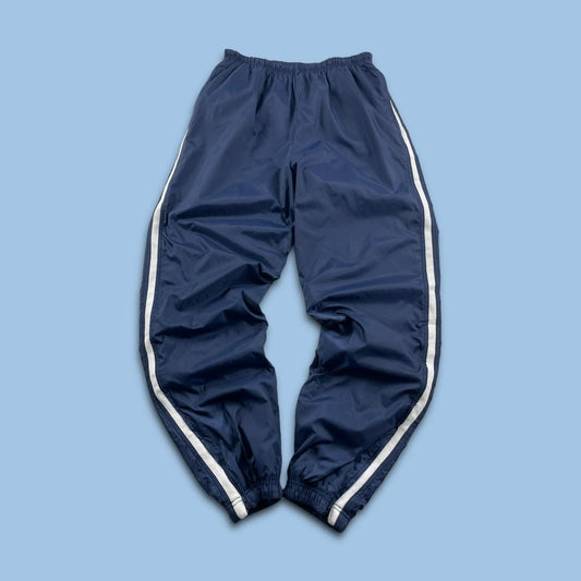 VINTAGE 90s NIKE BAGGY SHELL TRACKSUIT BOTTOMS NAVY (L)