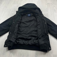VINTAGE Y2K CLOCKHOUSE HOODED WORKWEAR BOMBER JACKET BLACK
