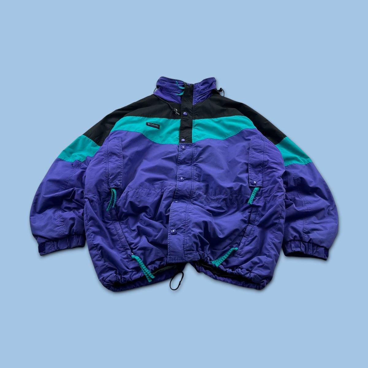 VINTAGE 90s COLUMBIA TECHNICAL PADDED SKI JACKET PURPLE